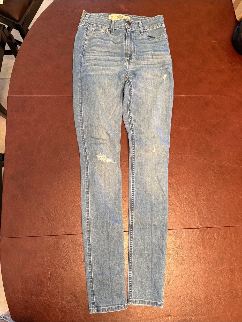 Hollister Light Blue Distressed Women's High Rise Super Skinny Jeans
